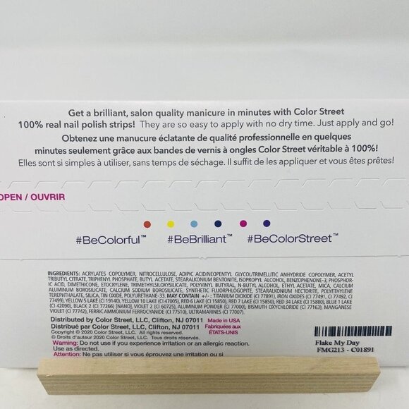 Color Street 100% Real Nail Polish Strips Flake My Day Purple Glitter 16 Pieces - Picture 5 of 5